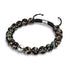 Obsidian | Silber | Glühwürmchen-Glas-Makramee-Armband